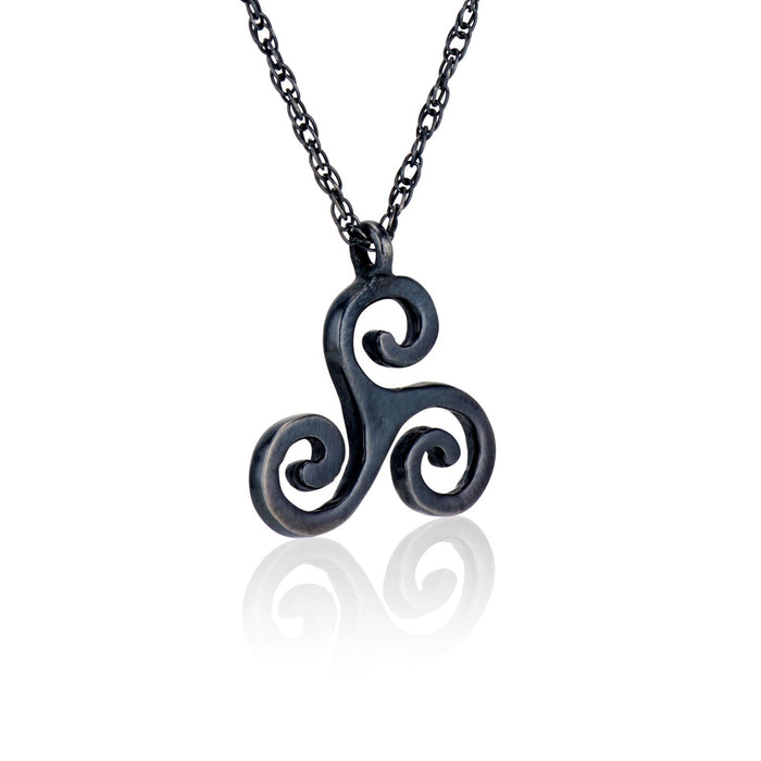 Kattegat Pendant Oxydized Silver Side Angle