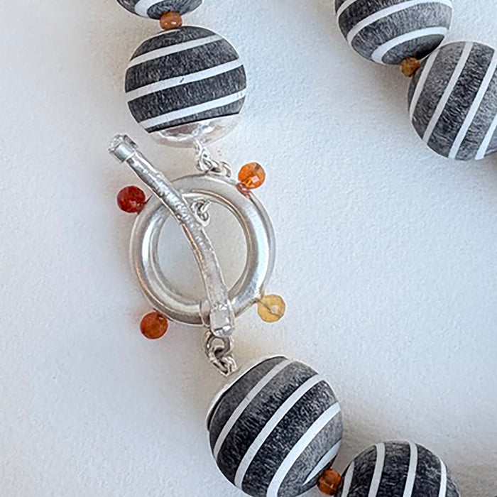 Buffalo Horn and Mexican Fire Opal Necklace