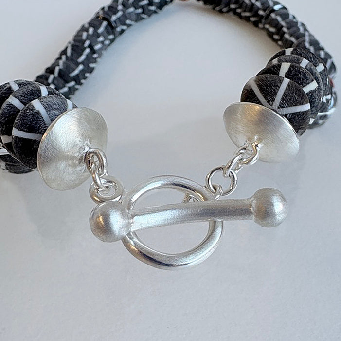 Buffalo Horn, Sponge Coral, and Hematite Necklace