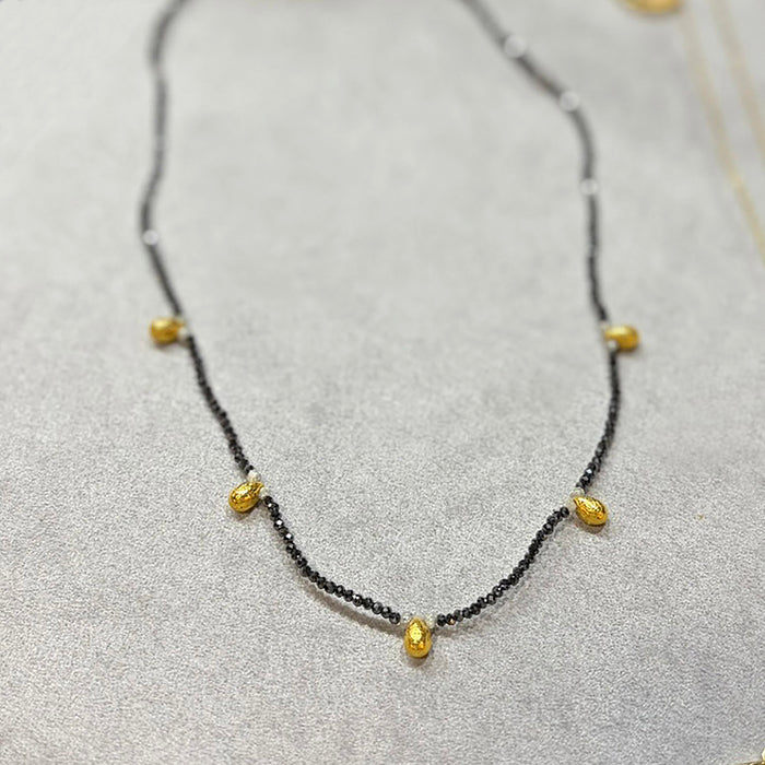 Black & White Rough Cut Diamond Necklace