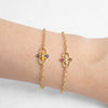 Ruby and diamond and sapphires bracelets on wrist
