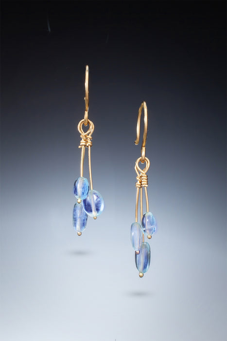 Twinkle Earrings with Aquamarines