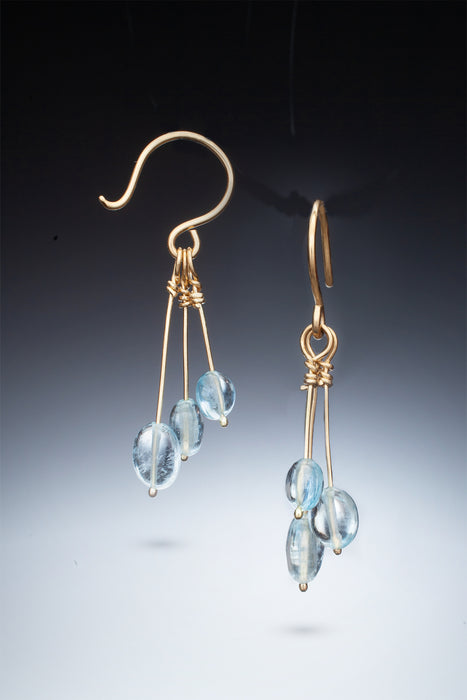 Twinkle Earrings with Aquamarines