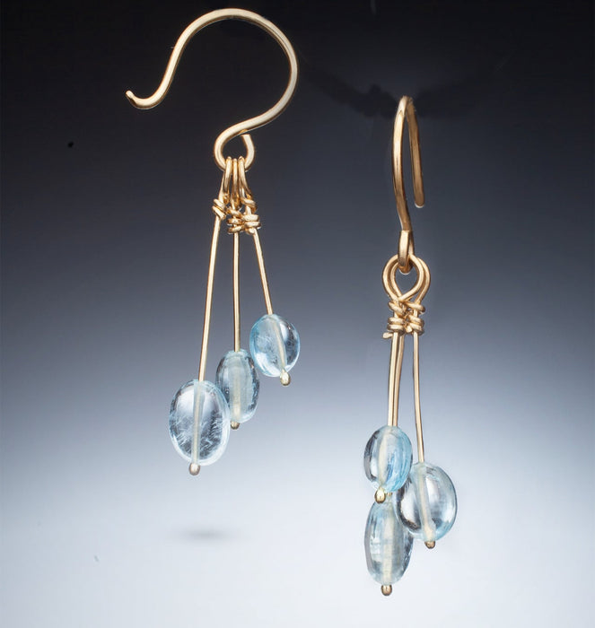 Twinkle Earrings with Aquamarines