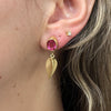 Pink Tourmaline Seed Earrings on Taylor 2