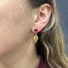 Pink Tourmaline Seed Earrings on Taylor