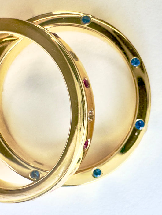 18k Gold Square Bond Rings