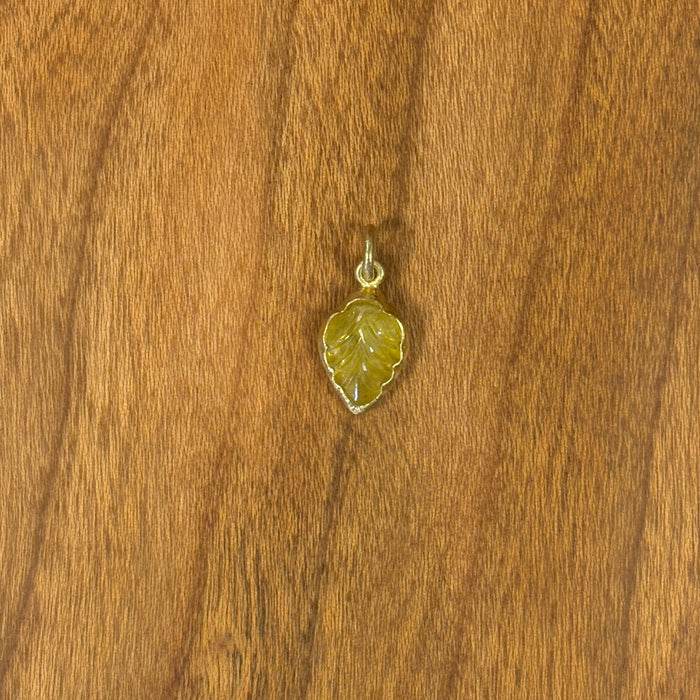 Yellow Sapphire Leaf Charm