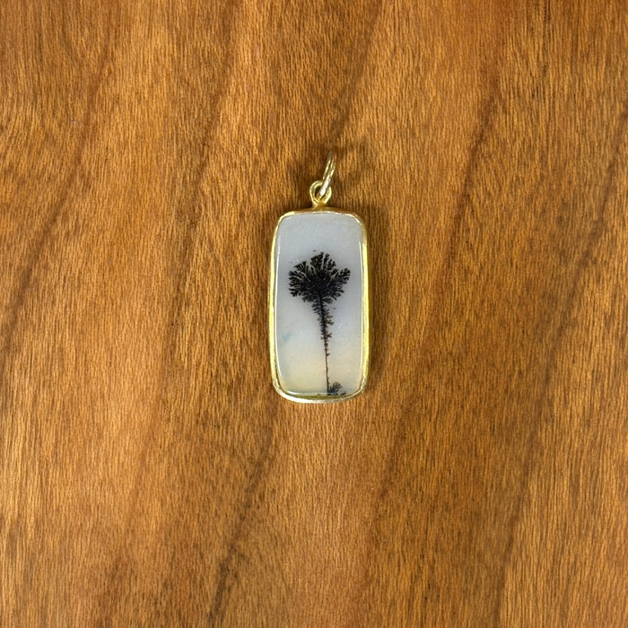 18k Gold Dendritic Tree Charm
