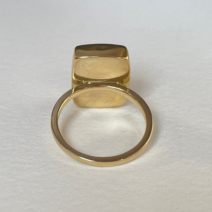 18k Gold Dendritic Agate Ring
