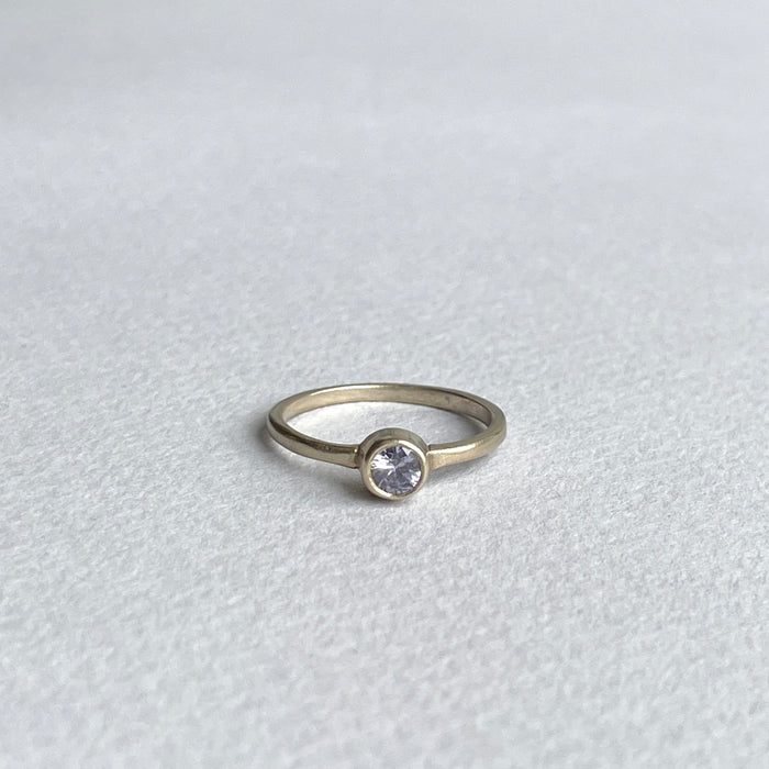 White Gold Ring with Blue Zircon