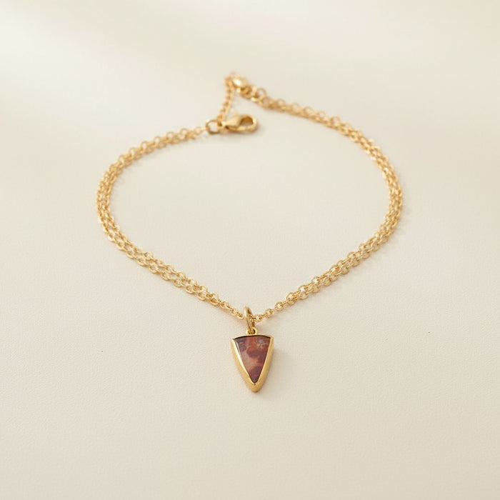 18k Dappled Red Agate Charm