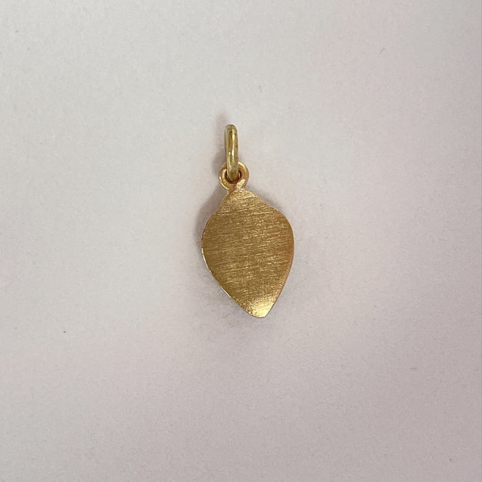 Yellow Sapphire Leaf Charm