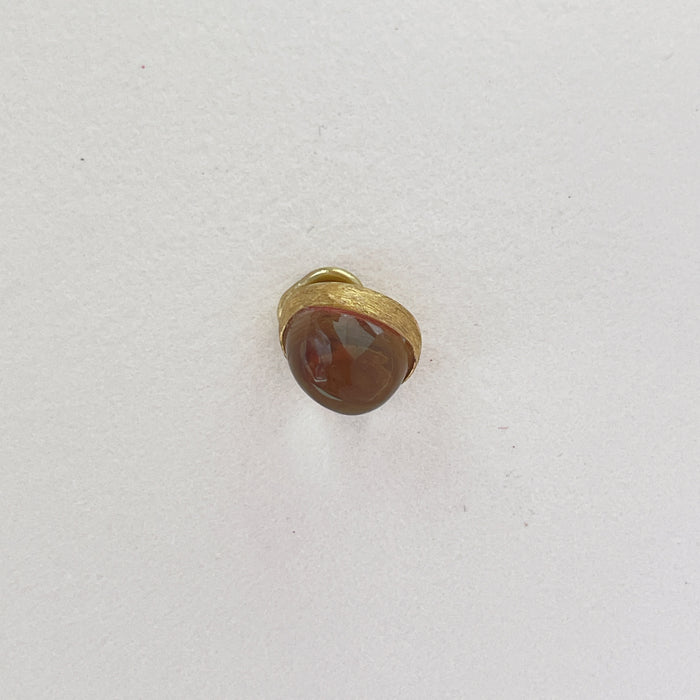 22k Gold Pink Tourmaline Cabochon Charm