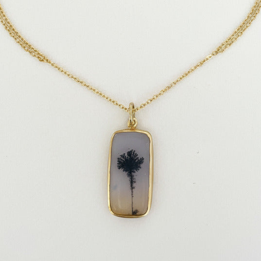 18k Gold Dendritic Tree Charm
