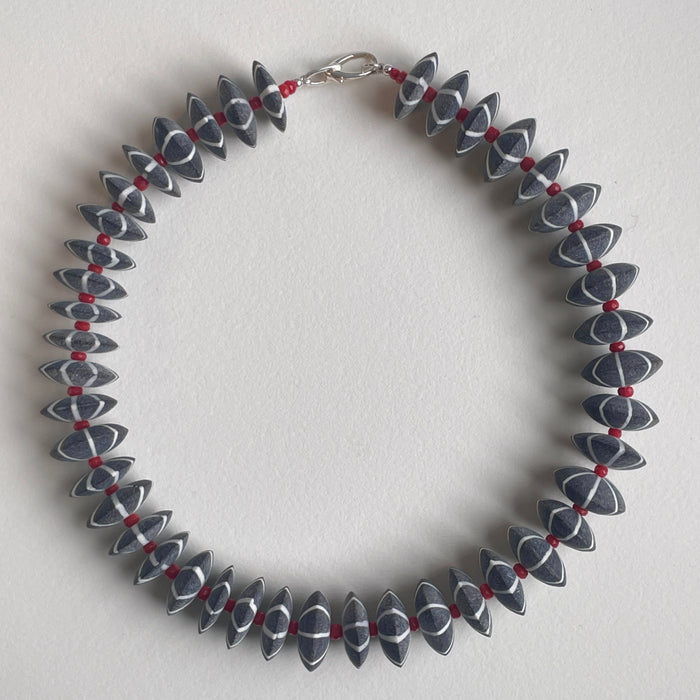 Buffalo Horn and Italian Red Coral Necklace