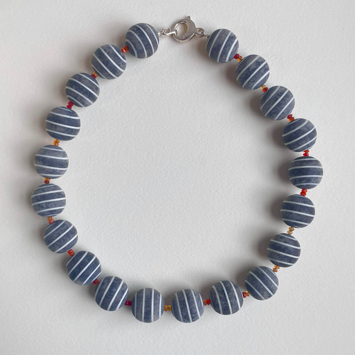 Buffalo Horn and Mexican Fire Opal Necklace