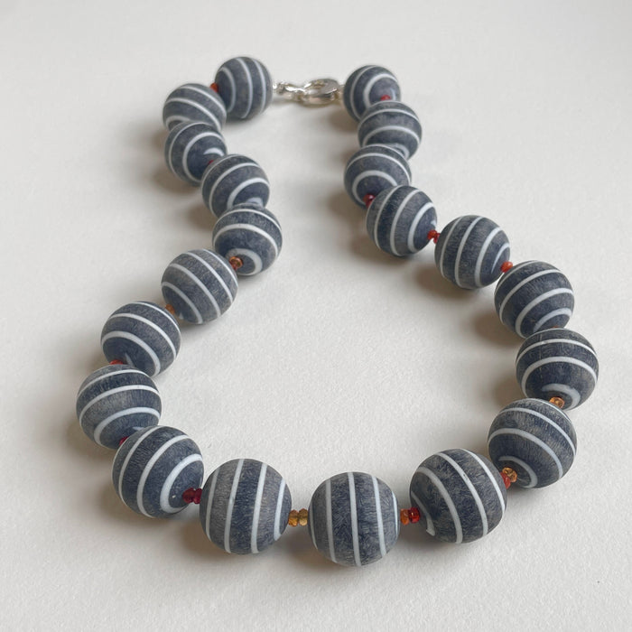 Buffalo Horn and Mexican Fire Opal Necklace