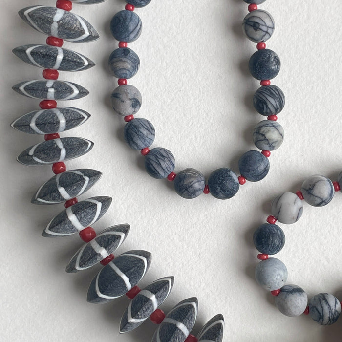 Buffalo Horn and Italian Red Coral Necklace