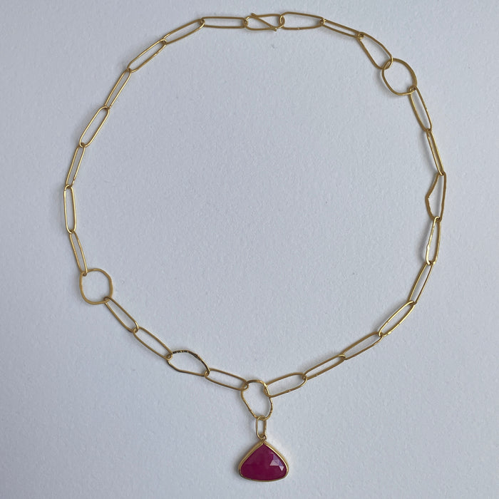 Skagen Chain with Rosecut Ruby Pendant