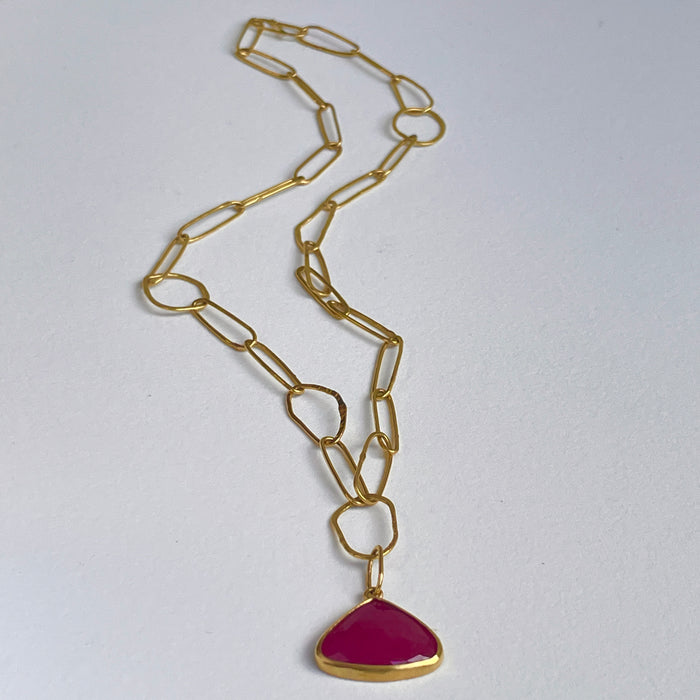 Skagen Chain with Rosecut Ruby Pendant