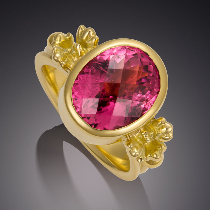 Odin Bud Ring with Raspberry Tourmaline