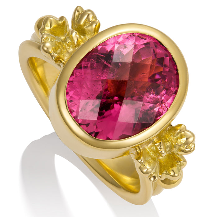 Odin Bud Ring with Raspberry Tourmaline