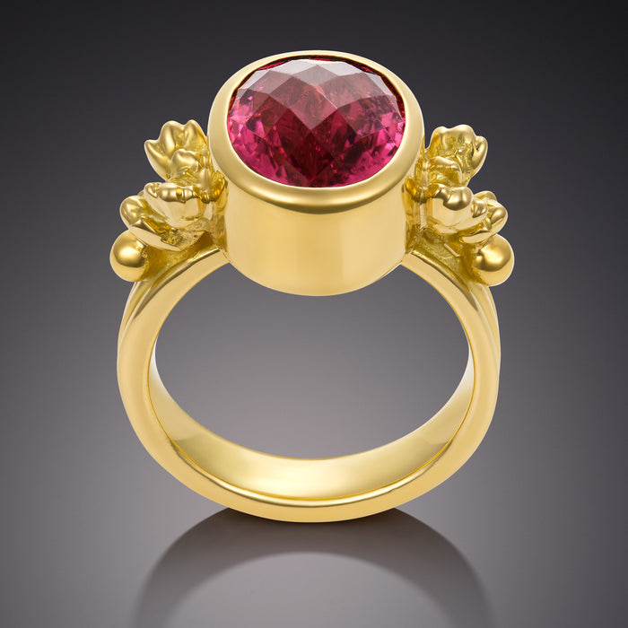 Odin Bud Ring with Raspberry Tourmaline