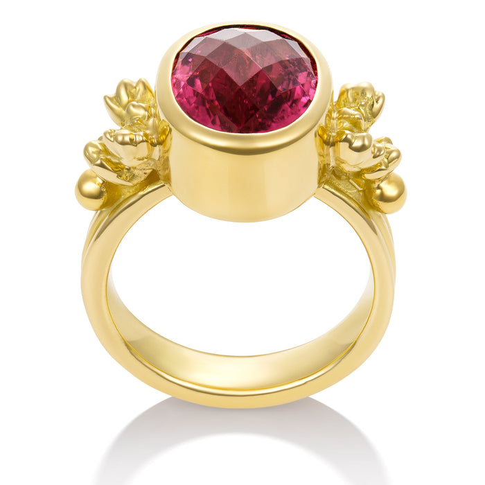 Odin Bud Ring with Raspberry Tourmaline
