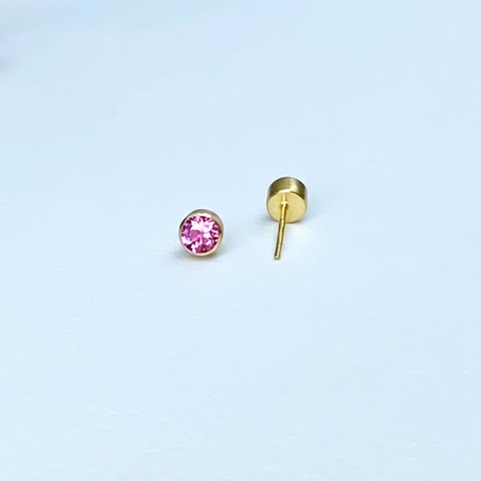 Pink Tourmaline Studs