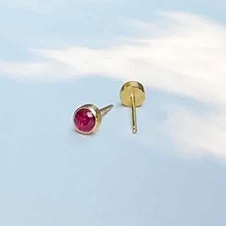 Ruby studs back view