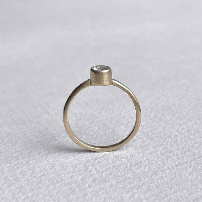 White Gold Ring with Blue Zircon